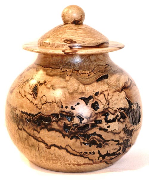 Spalted Beech 'Cookie Jar' Lidded Vessel With Ebonised Detail